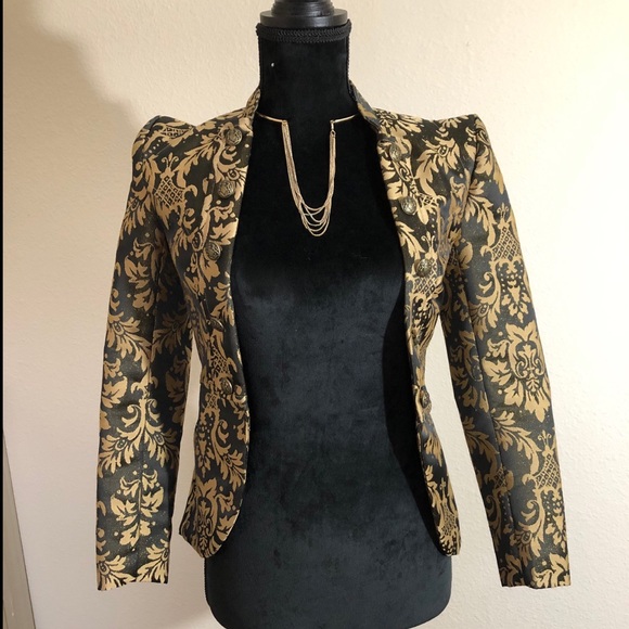 H&M Jackets & Blazers - HM Black and Gold Blazer